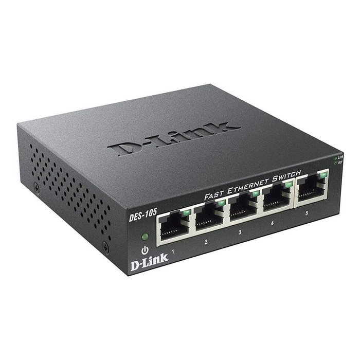 D-Link DES-105 Switch de 5 puertos Fast Ethernet Negro